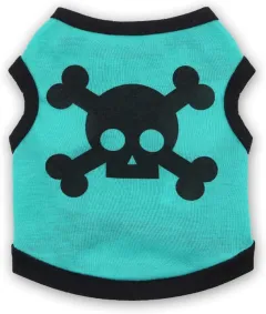 Dog Vest Skull Bones Halloween Cosplay Dog Tank Top Colour Blocking Stretch Cats Costumes - Blue - View 1