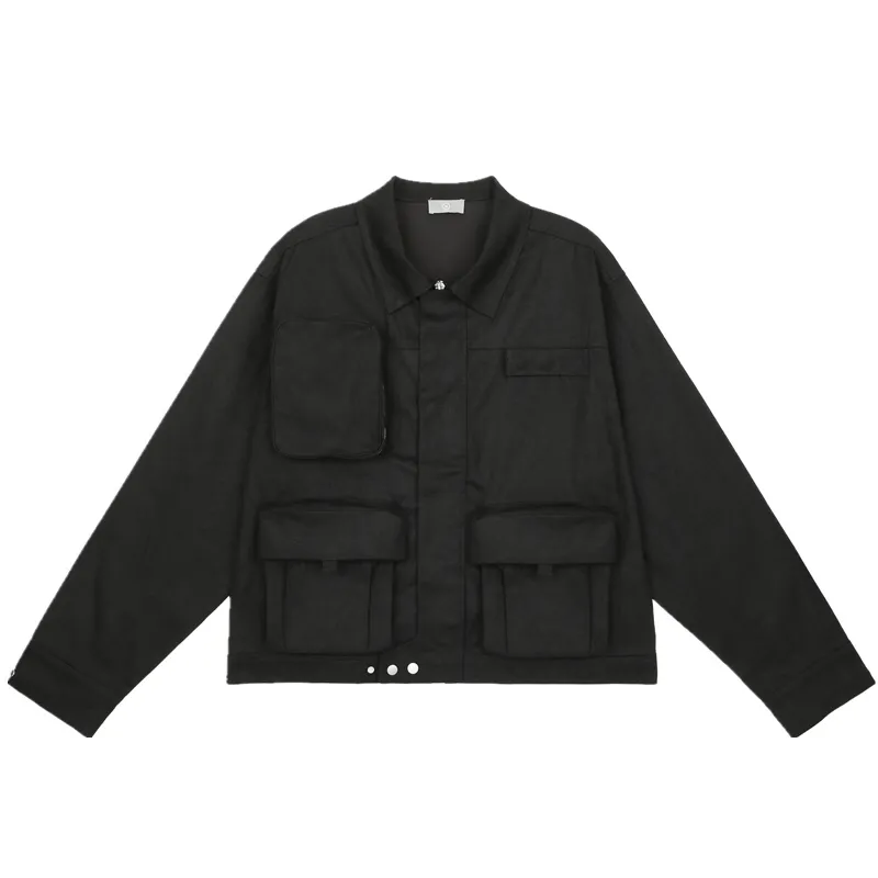 Retro Tooling Thin Jacket Coat Function Multi-pocket