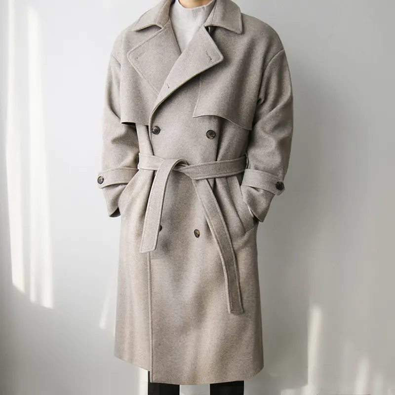 Woolen Coat Men's Winter Medium and Long Thickened