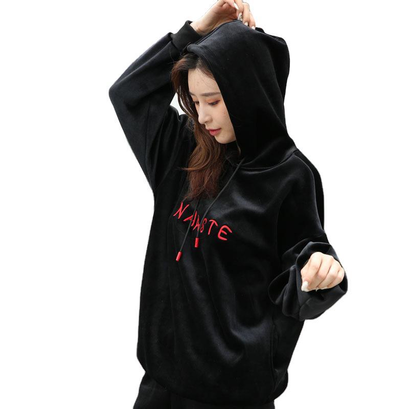 Title 4, Letter Hood and Velvet Long Sleeve T-shirt