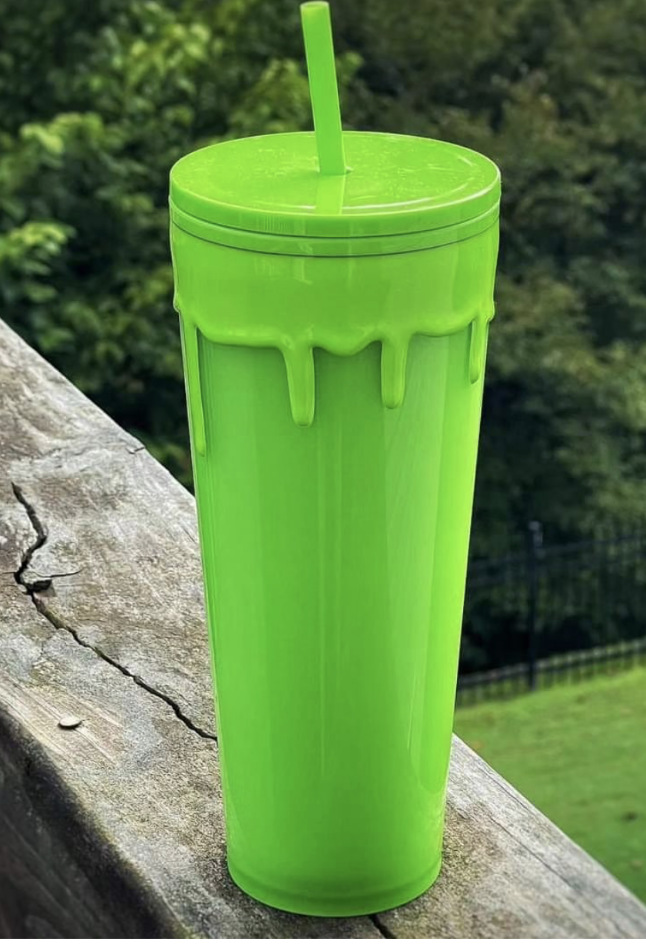 Cup With Straw Plastic Double Layer Twinkling Star Scale Durian Luminous Cup