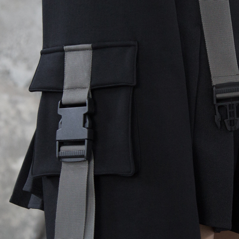 Original Dark Functional Wind Ins Webbing Plus Fleece Short Sweater