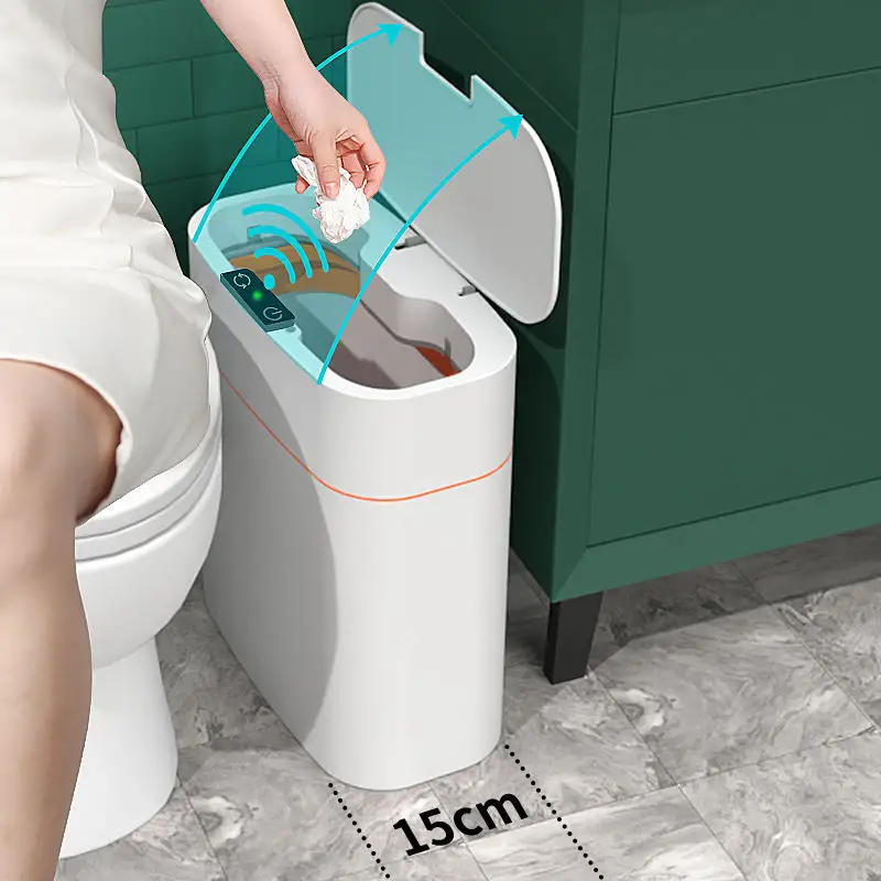 Smart Trash Can with Lid for Bedroom and Living