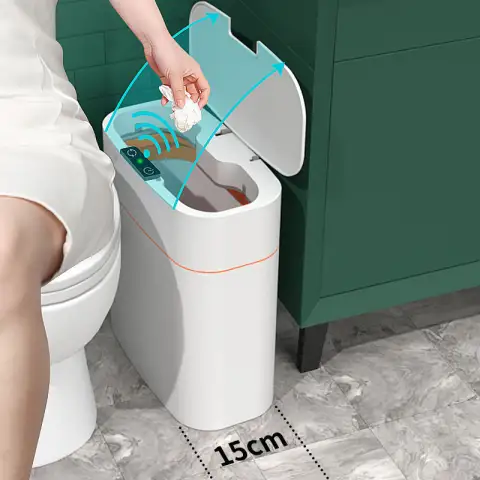Smart Trash Can with Lid for Bedroom and Living