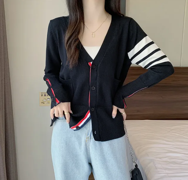 Loose And Versatile College Style Sweater Coat Black - Shop at LoveMi