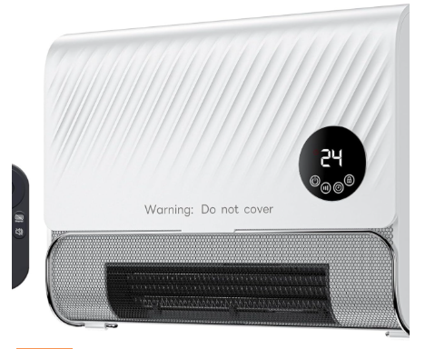 Smart Wall Heater, 1500W Fast Heating Electric Space Heater For Indoor Use, Wall Mounted Panel Heater With Remote, 3 Fan Speeds