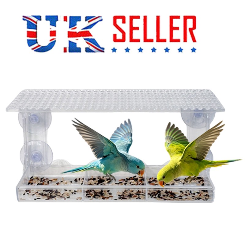 House transparent window wild bird feeder outdoor removable