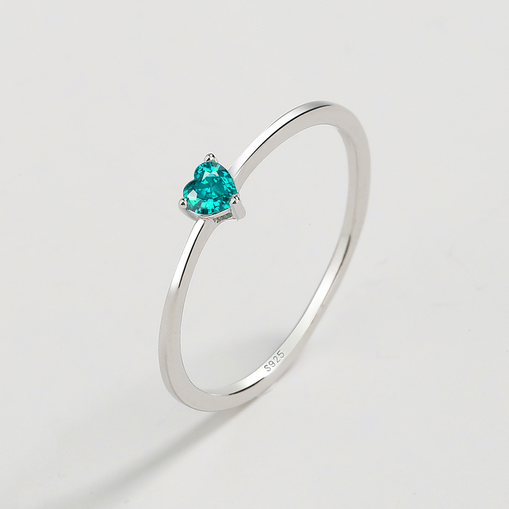 Women's Fashion Sterling Silver Heart-shaped Ring