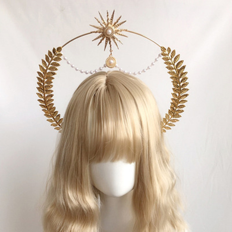 Wheat Ear Cross Feather Church Pope Golden Hair Ornament — foto 5