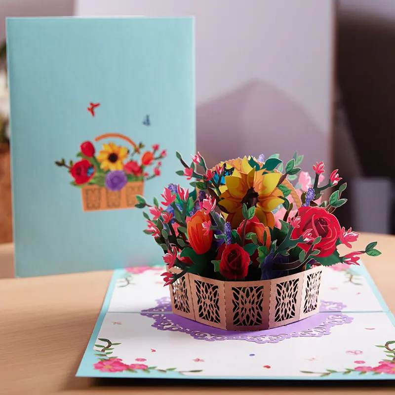 Three-dimensional Greeting Card Hand-carved Paper Blessing