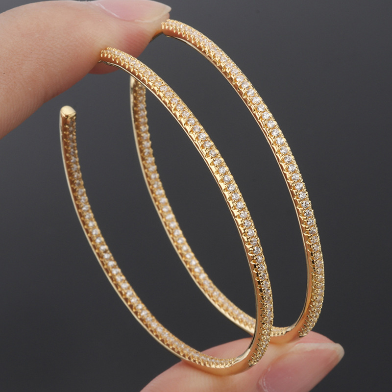 Creative Sparkling Zircon Hoop Earrings