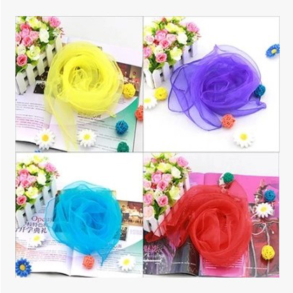 Small Square Candy Solid Color Gauze Scarf