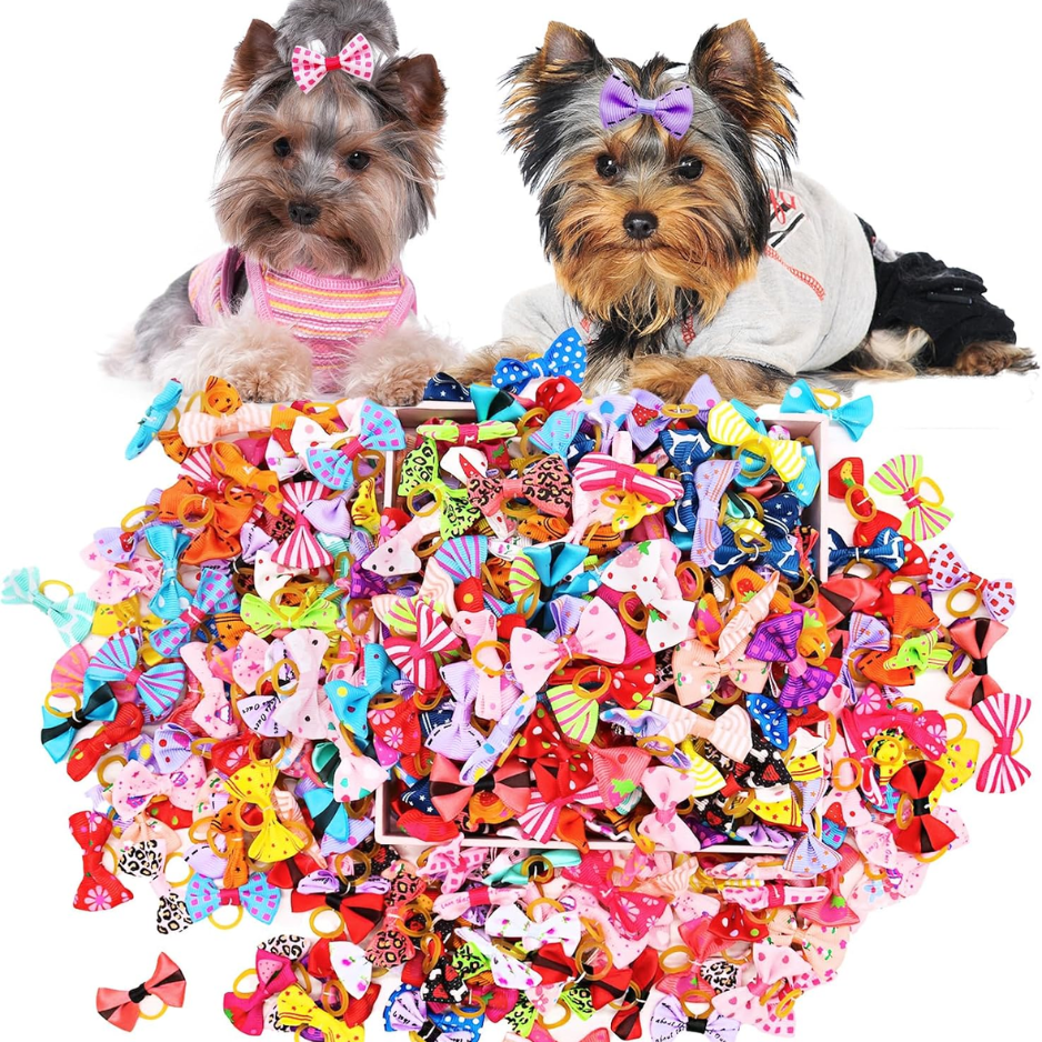 Handmade 101 PCS Bulk Dog Bows Light  Secure  Comfortable Perfect For Top 2