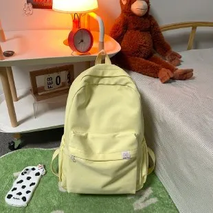 Junior High School Backpack High School Student Large Capacity Backpack Yellow - Shop at LoveMi