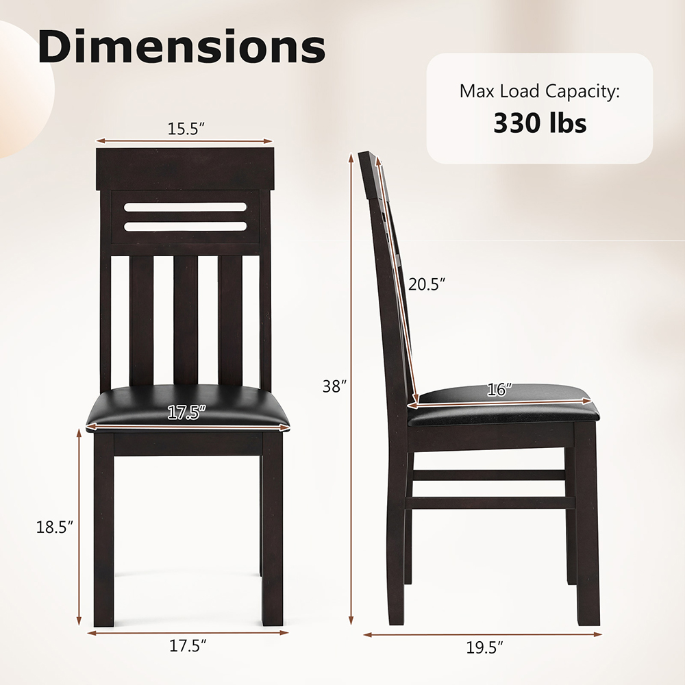Dining Chairs High Back Dining Room Chairs Set Of 2 PU Leather Of Up 330 Lbs For Dining Rooms, Kitchens, Living Rooms