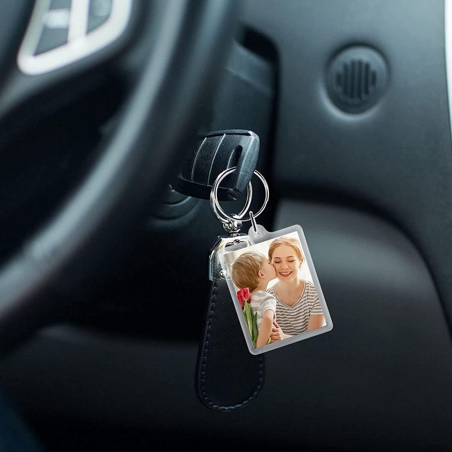 Blank Keyring Acrylic Plastic Passport Photo Key Rings Craft Picture UK — image 11