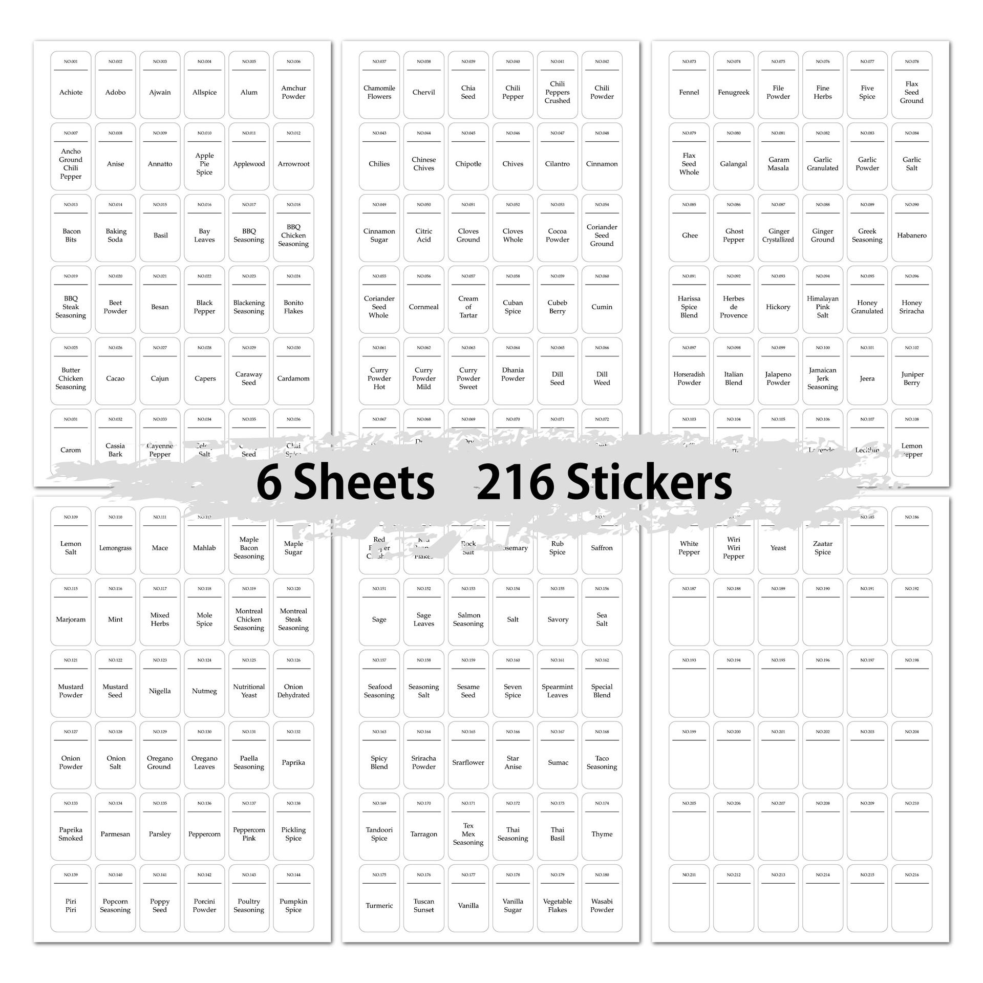 216PCS stickers