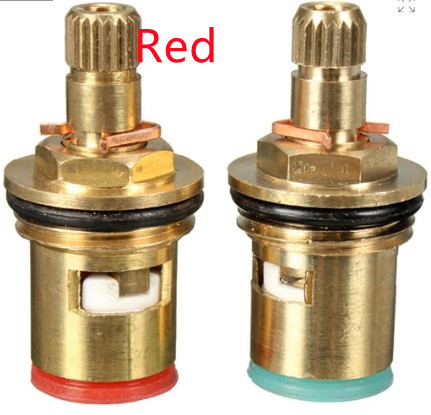 Copper faucet spool threaded head (red)