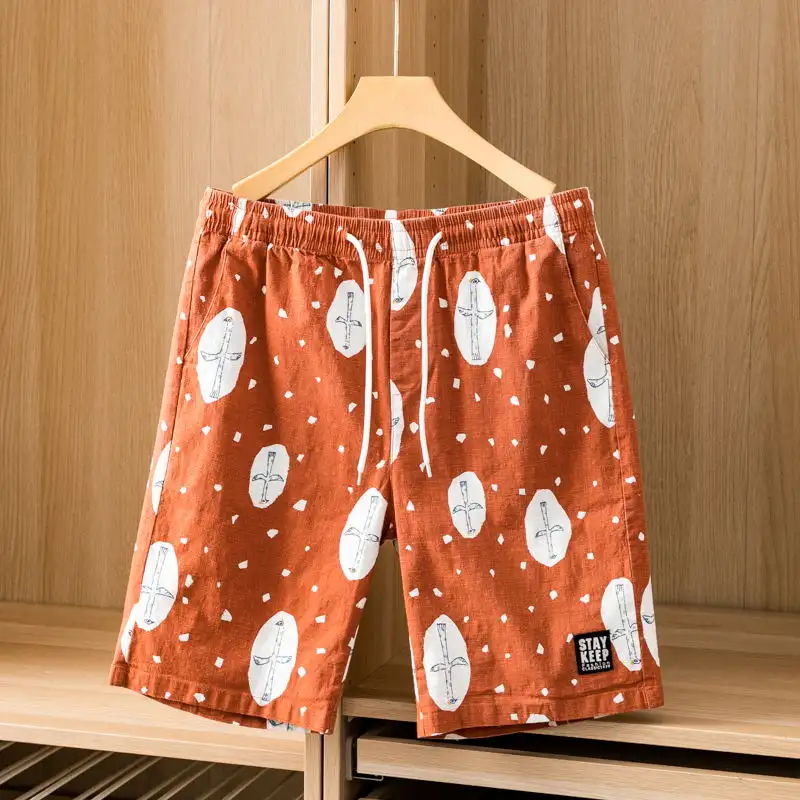 Linen Five-point Camouflage Shorts Ins Tide