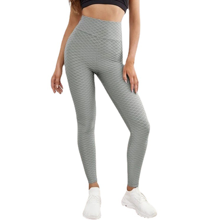 Jacquard Stretch Fitness Pants High Waist Tight Exercise Yoga Pants - Image 10