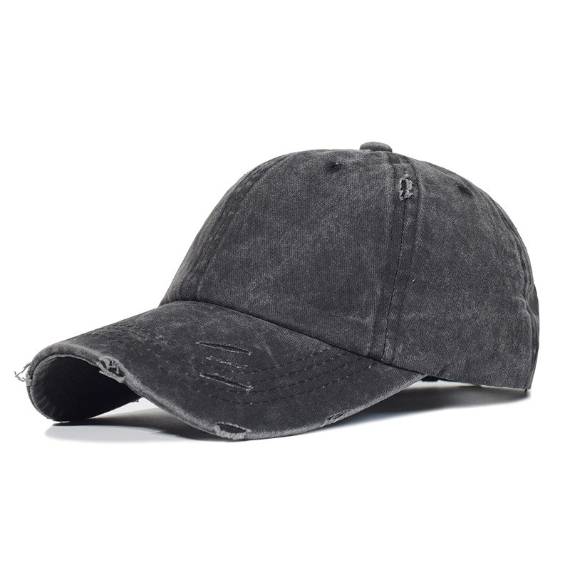 Hole In Cotton Washed Ponytail Baseball Cap