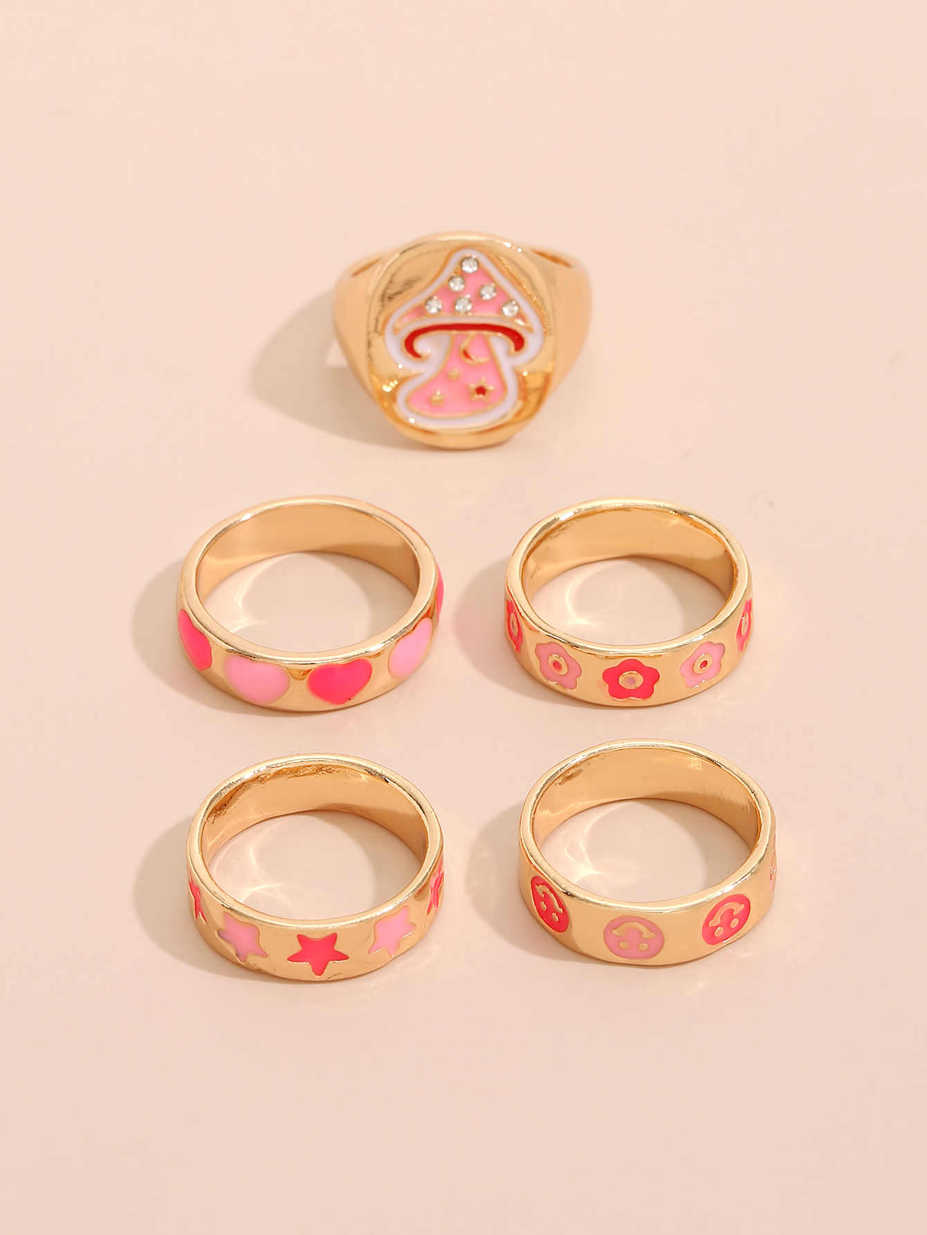 European And American Fashion Personality Combination Set Ring Gold