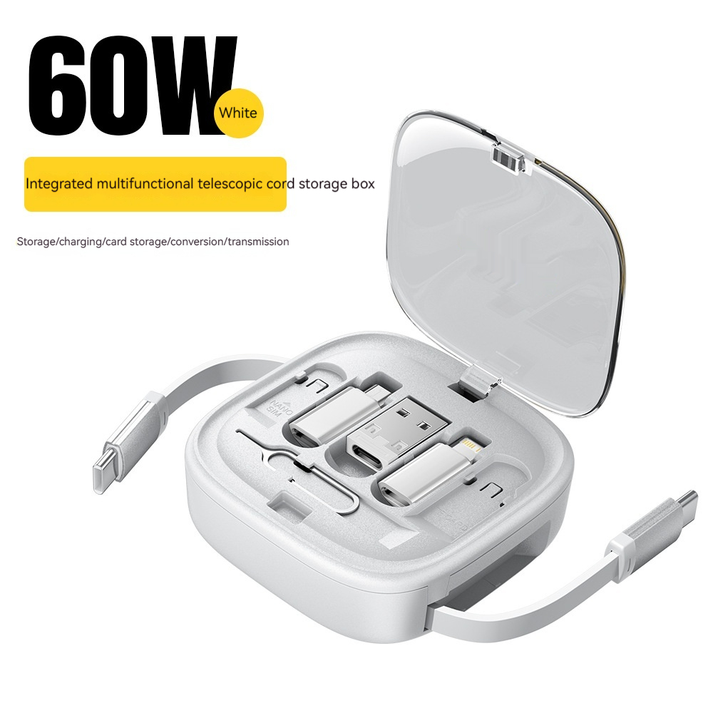 Data Cable Flexible Wire Storage 60W Fast Charging Multi-function Mobile Phone Charging Interface Box