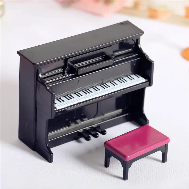Mini Furniture Model Upright Piano And Bench