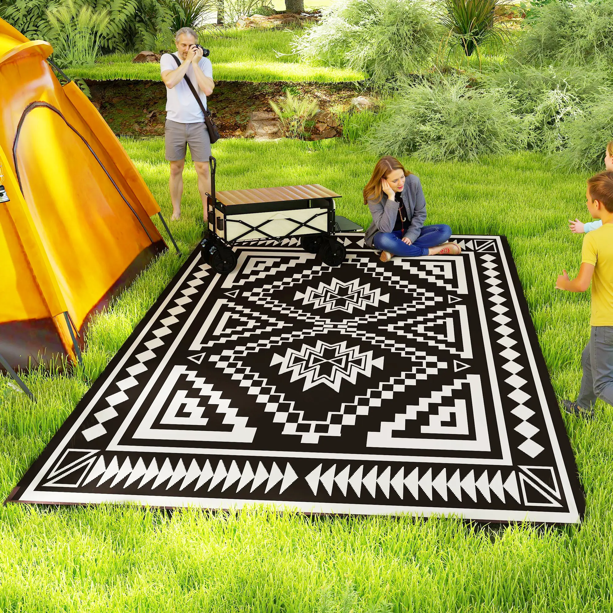 Reversible Outdoor Rug, Waterproof Plastic Straw