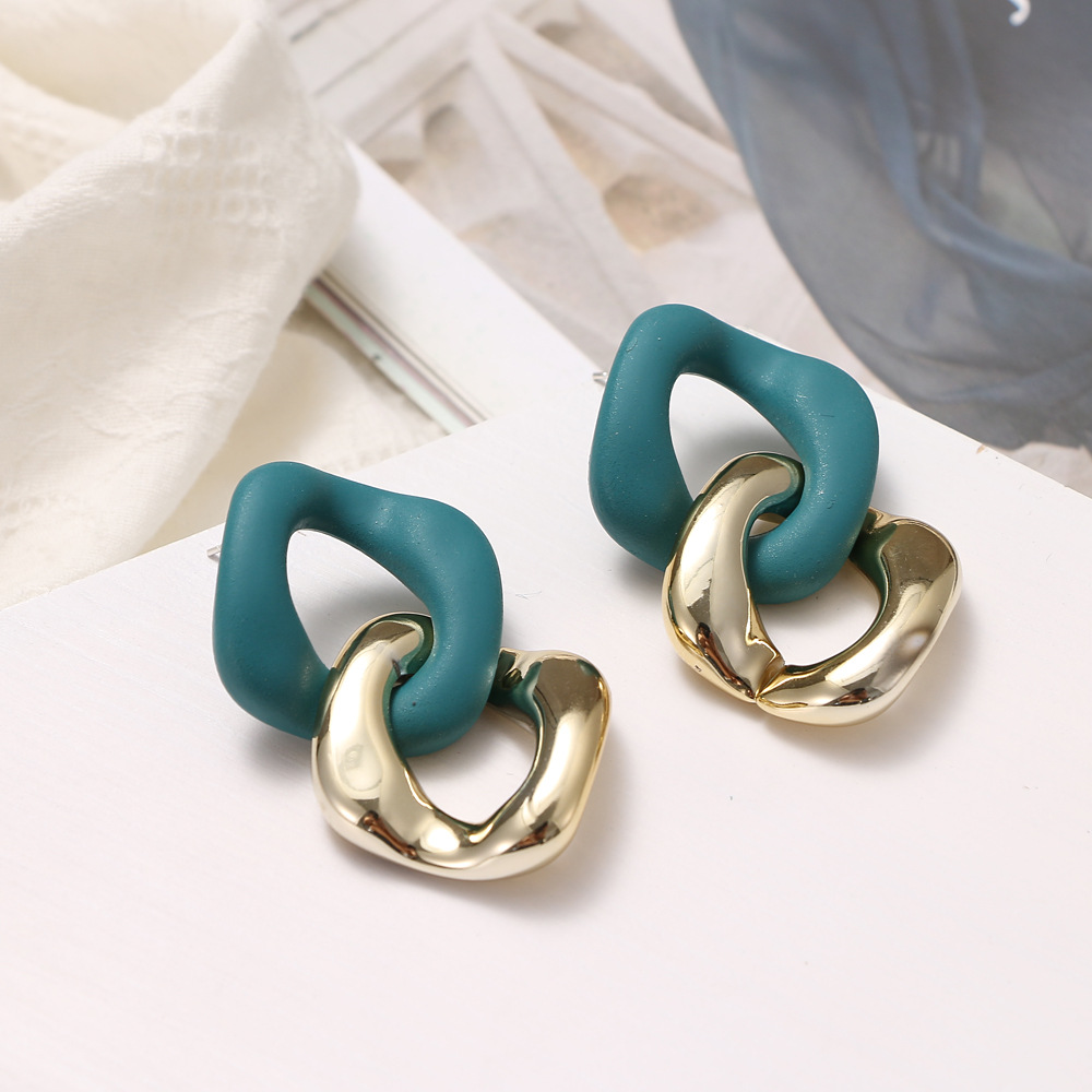 Mulsanne New Lake Blue Resin Earrings Female Earrings - Shop at LoveMi