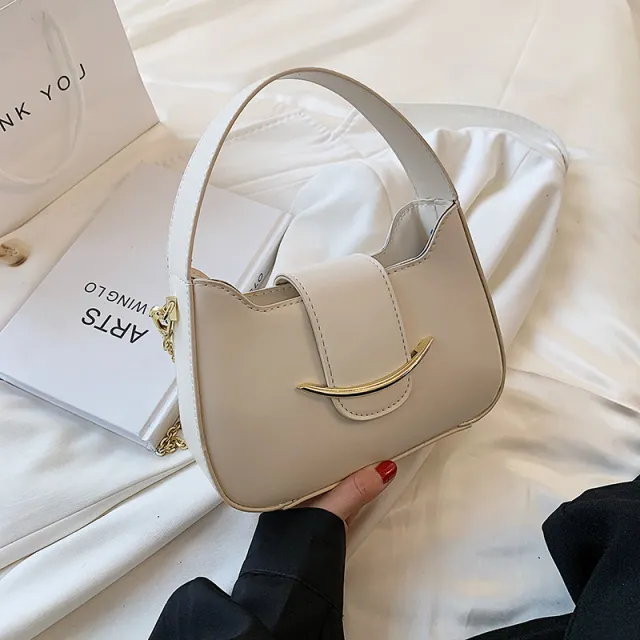 Smiley Western Style One shoulder Armpit Handbag White - Shop at LoveMi