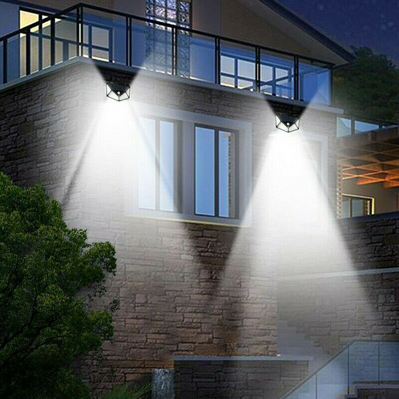 Solar Power PIR Motion Sensor Wall Lights 10 0 LED Outdoor Garden Security Lamp — image 9