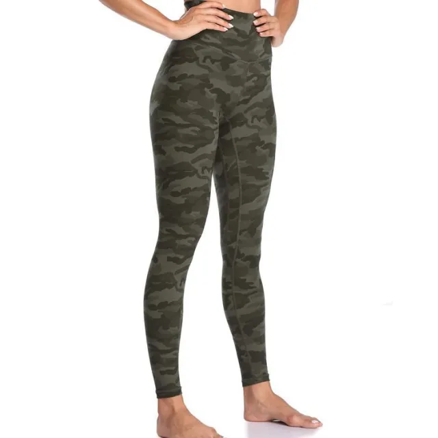 Leggings High Waist Leggings For Yoga Fitness Running Training Camouflage Green - Shop at LoveMi
