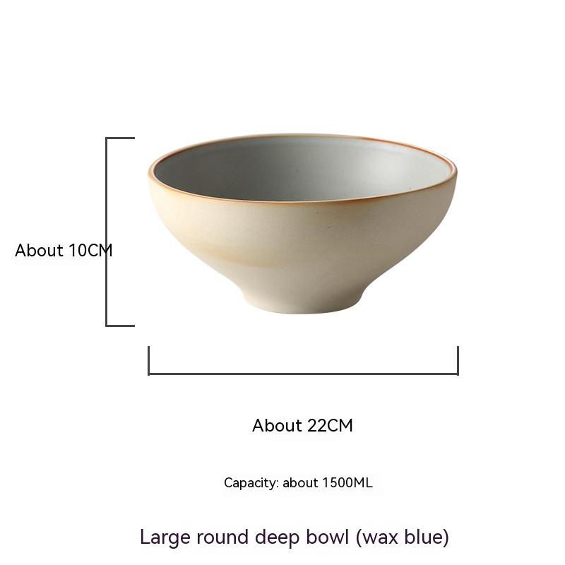 Large Round Deep Bowl Blue