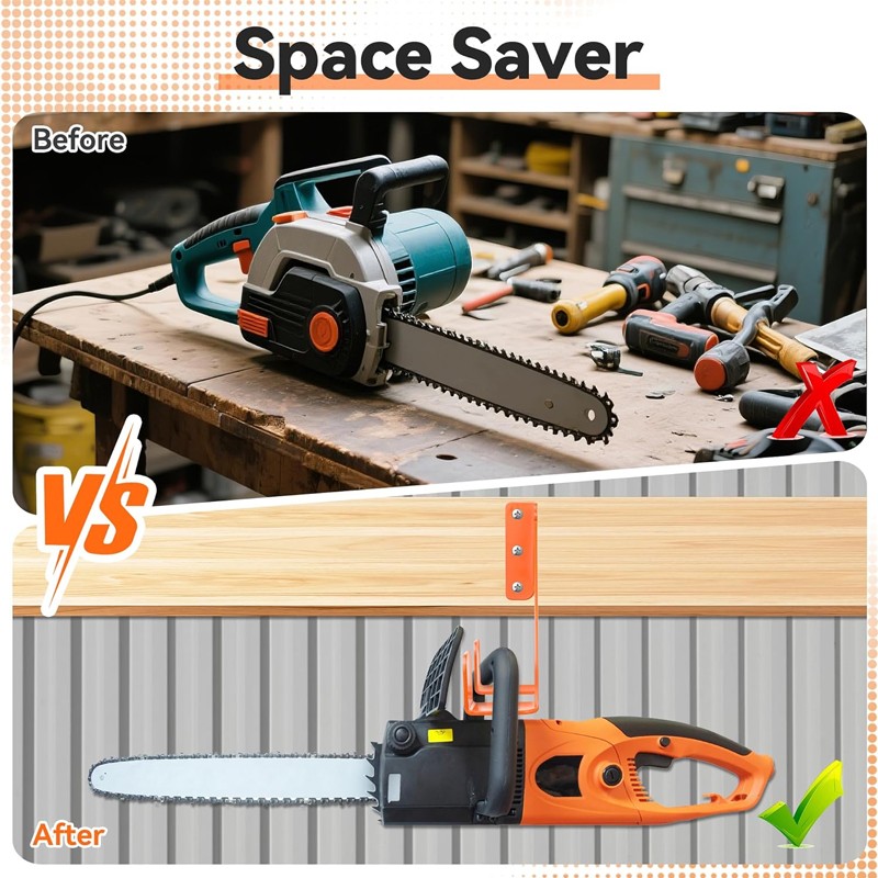 Heavy Duty Chainsaw Wall Mount Holder Steel Chainsaw Hanger