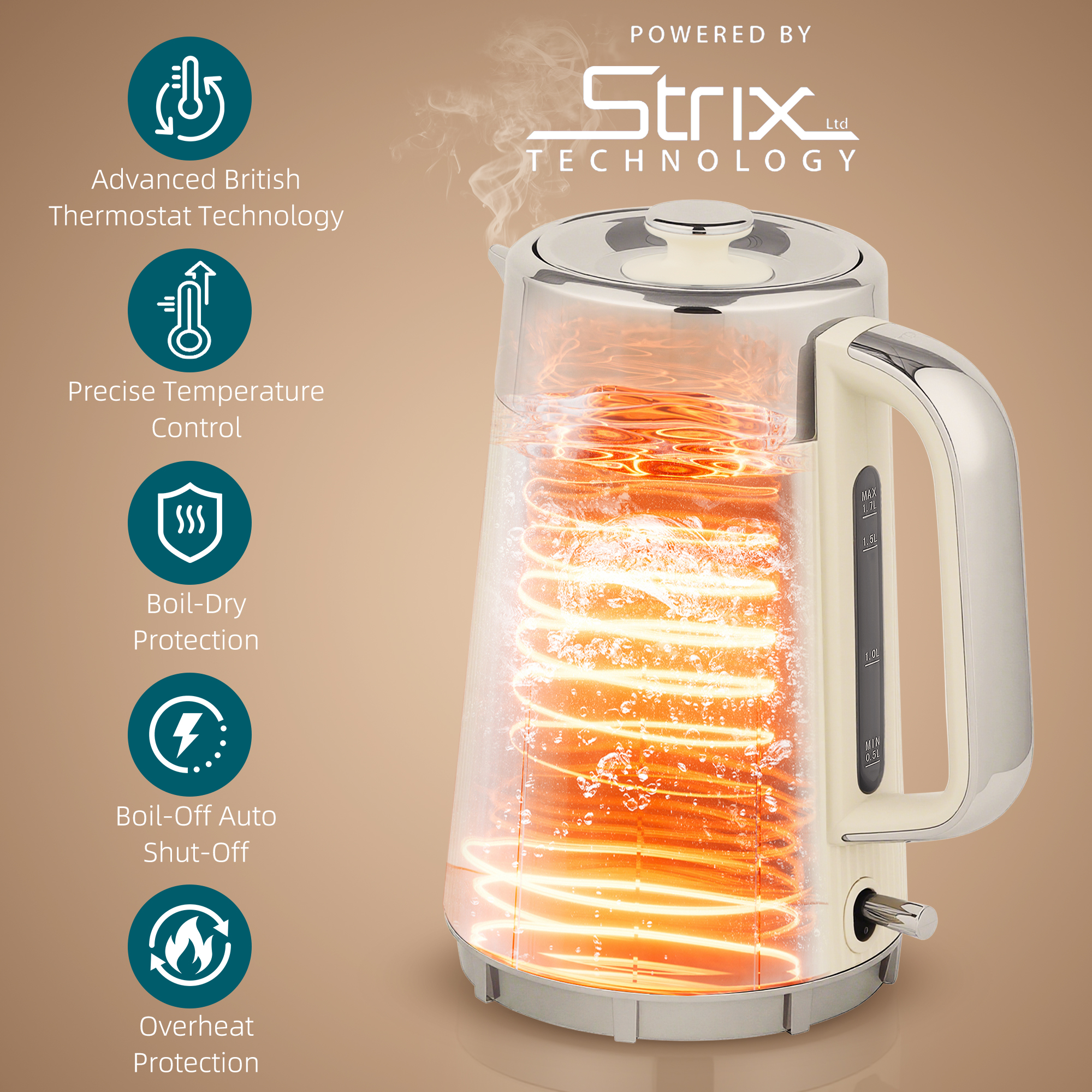 3000 Watt 1.7-liter UK Strix Constant Temperature Fast Boiling Electric Kettle — image 10
