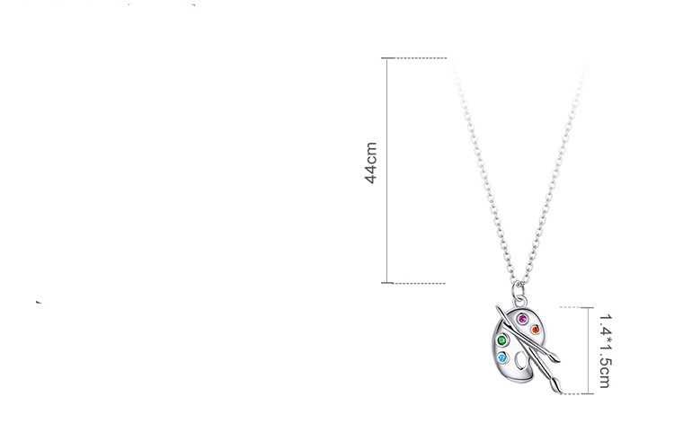 Sterling Silver S925 Necklace Female Color Zircon