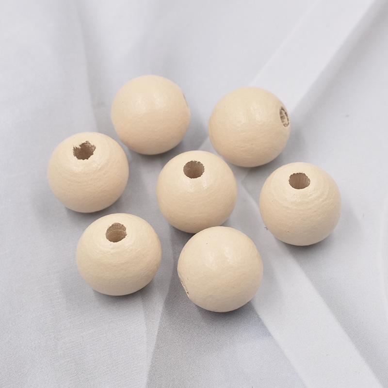 Colorful Grain Wood Beads Loose Beads Home Decoration Wood Beaded Accessories Milky White - Shop at LoveMi