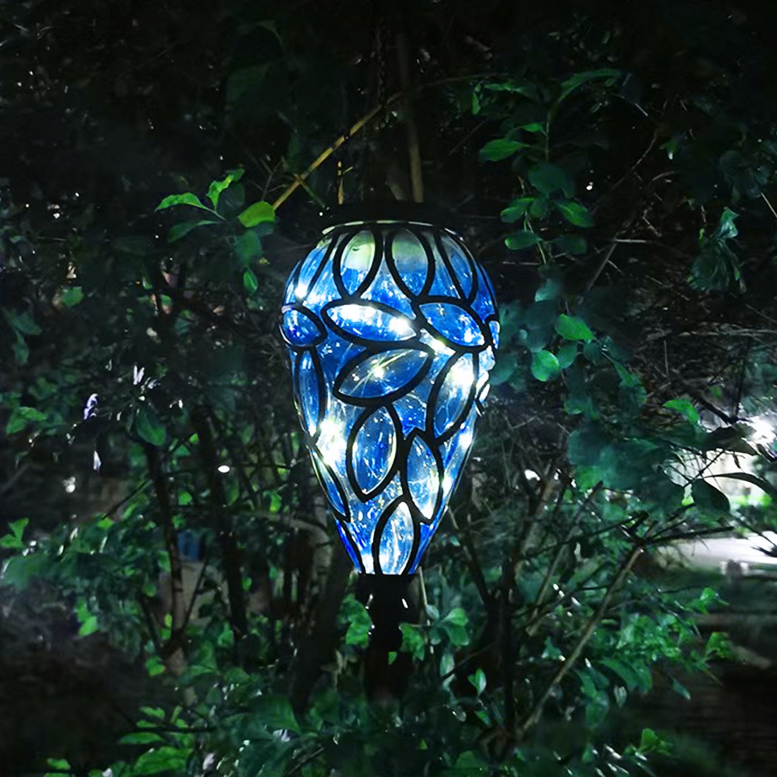 Outdoor Garden Solar Powered LED Light Lantern Hanging Yard Decoration Lamp