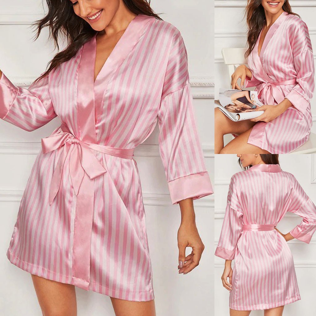 Title 5, Fashionable home sexy stripe bathrobe