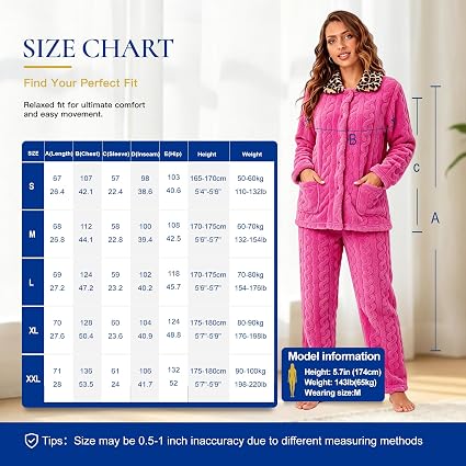 RONGTAI Leopard Button Down Pajama Set Long Sleeve Plush Fleece PJs — image 12