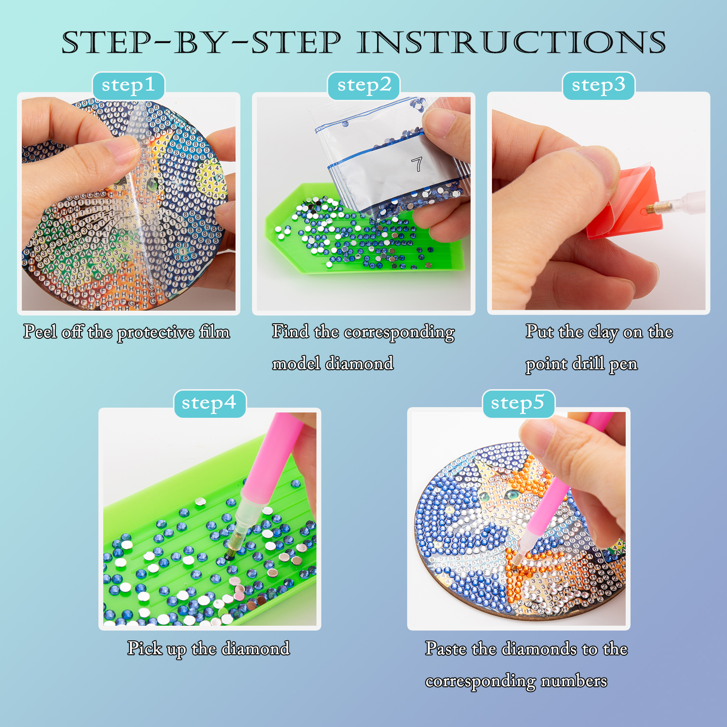 Diamond Art Drawing Coaster With Bracket, DIY Beautiful Pattern Diamond Art Coaster, Suitable For Adults And Beginners Diamond Drawing Kit, Diamond Kit Craft Supplies, Exquisite Gifts For Fri