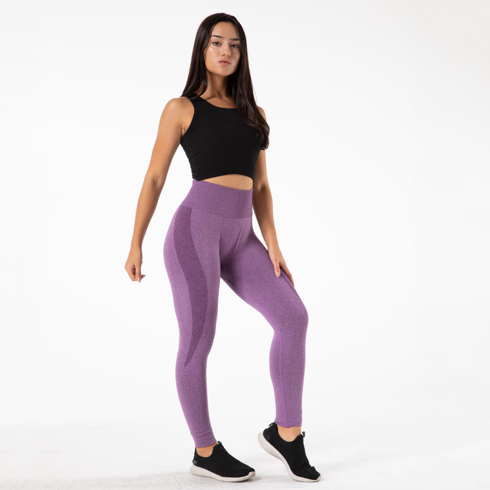 Title 11, Leggings sportivi da yoga viola a vita alta sen...