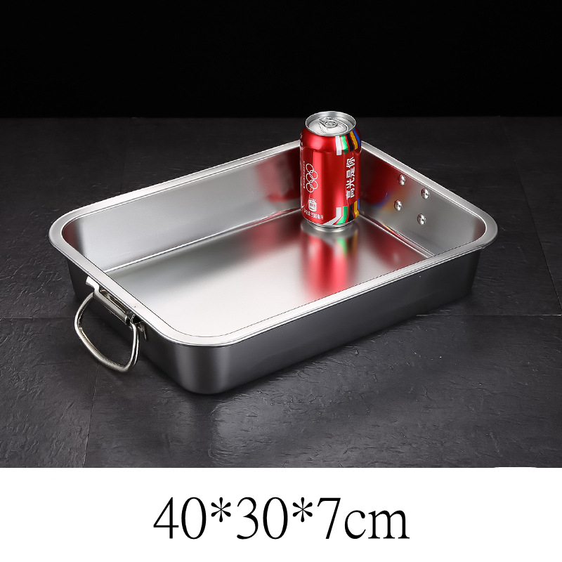 Title 1, Stainless Steel Flat-bottomed Rectangular Deepe...