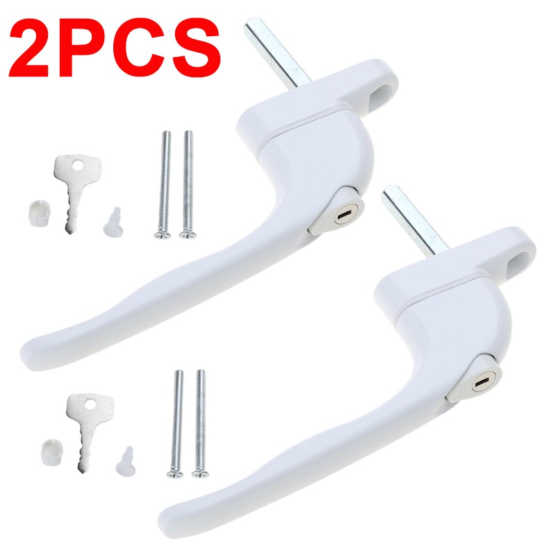2x UPVC Universal Window Handle Inline Locking Espag Double Glazing White UK — image 7