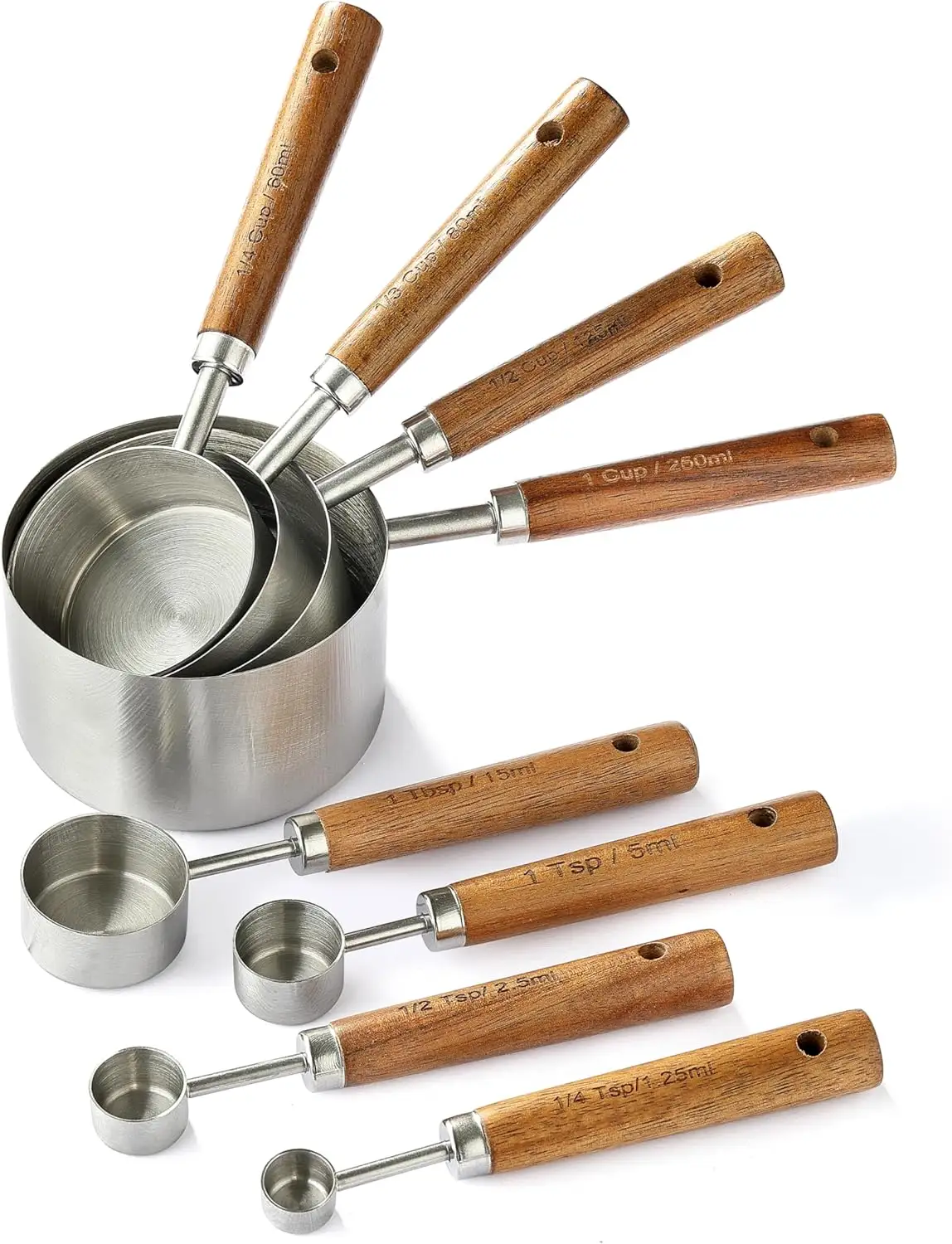 8 Pack Stainless Steel Measuring Cups