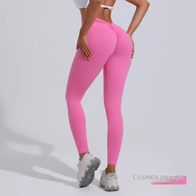 V Waist Hip Lifting Peach Pants Sports Fitness Calliopsis Pink - Shop at LoveMi