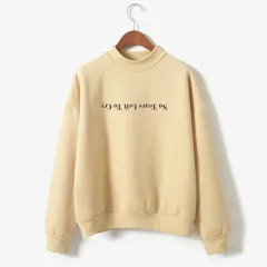Fashion Women's Printed Long Sleeve Sweatshirt - Khaki - View 1