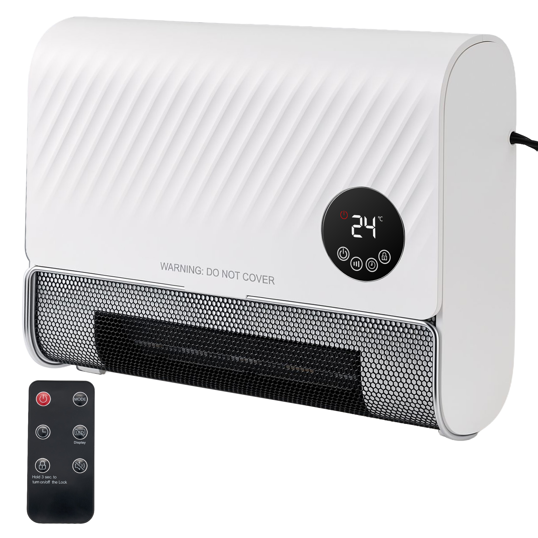Smart Wall Heater, 1500W Fast Heating Electric Space Heater For Indoor Use, Wall Mounted Panel Heater With Remote, 3 Fan Speeds image 4