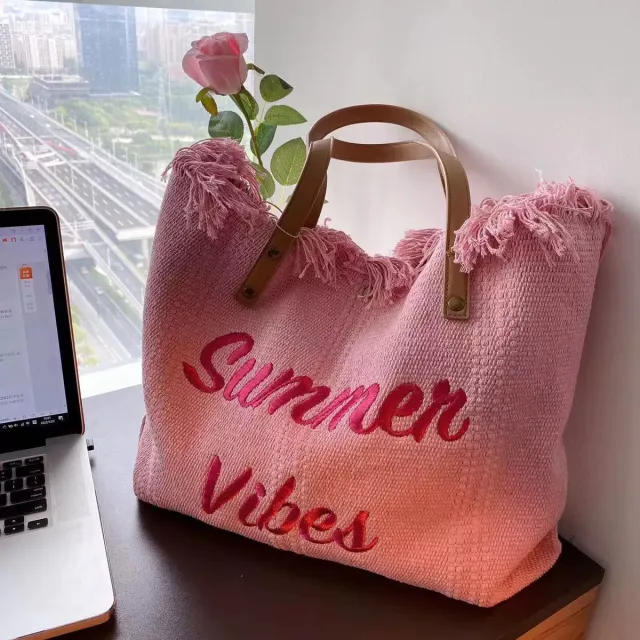 Beach Bag Travel Tote Fashion Pink - Shop at LoveMi